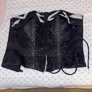 Black and White Strapless Corset